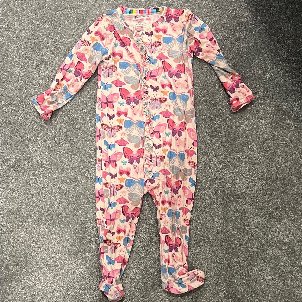 Magnetic Me Pink and Blue Butterfly Kids Footie